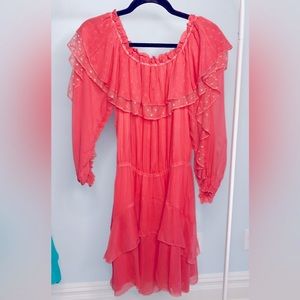 NWT Parker Silk Ruffle Dress Sweetheart Pink size Small